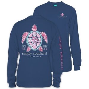 Simply Southern | Women’s Preppy Princess Glitter Turtle Long Sleeve Tee